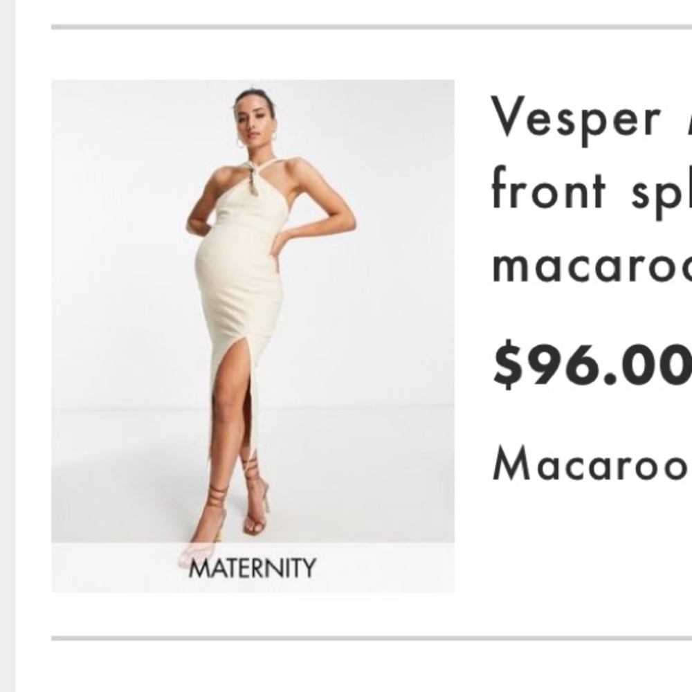 Maternity Vesper cross neckline front silt midi dress